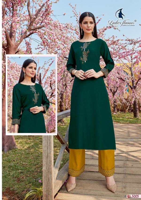 LF Ginni 3 Rayon Fancy Embroidery Kurti With Plazzo 